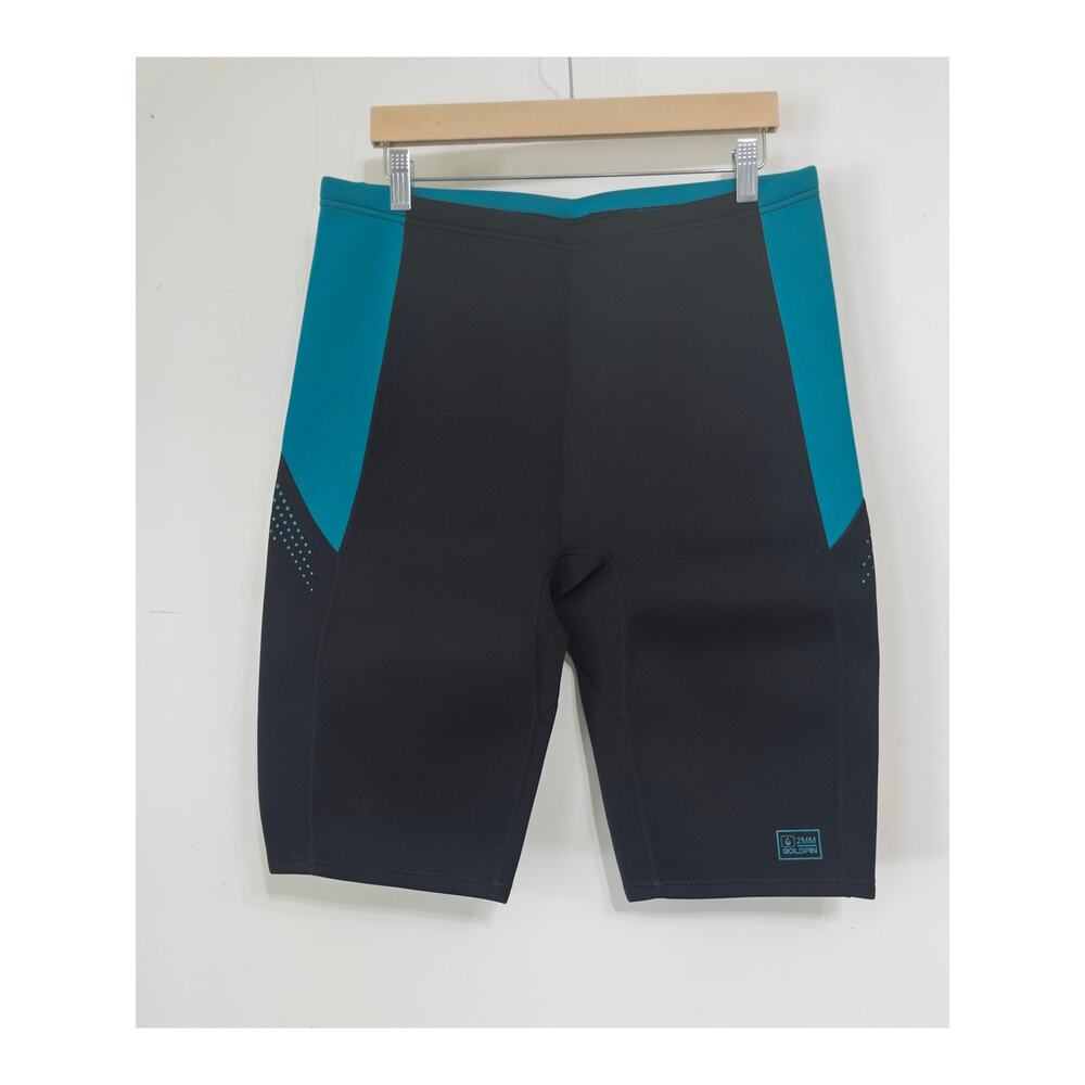 Goldfin 2MM Neoprene Black & Teal Shorts sz 3XL swim surf triathlon coastal cool